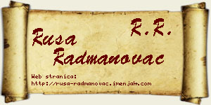 Rusa Radmanovac vizit kartica
